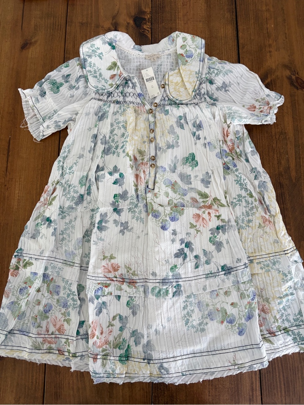Anthropologie Pilcro Findley Puff Sleeve Collared mini dress